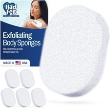 HartFelt Bath Sponges for Shower Oval Body Wash 6 Count Pack of 1 , White