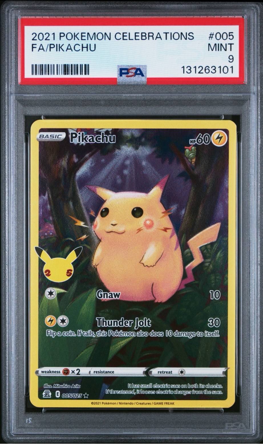 Pokemon Celebrations PIKACHU Full Art HOLO #005 ENG ~ PSA 9