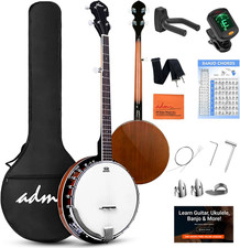 Banjo 5 String Full Size Banjoes Set, 38 Inch Beginner Banjo Kit with Resonator,