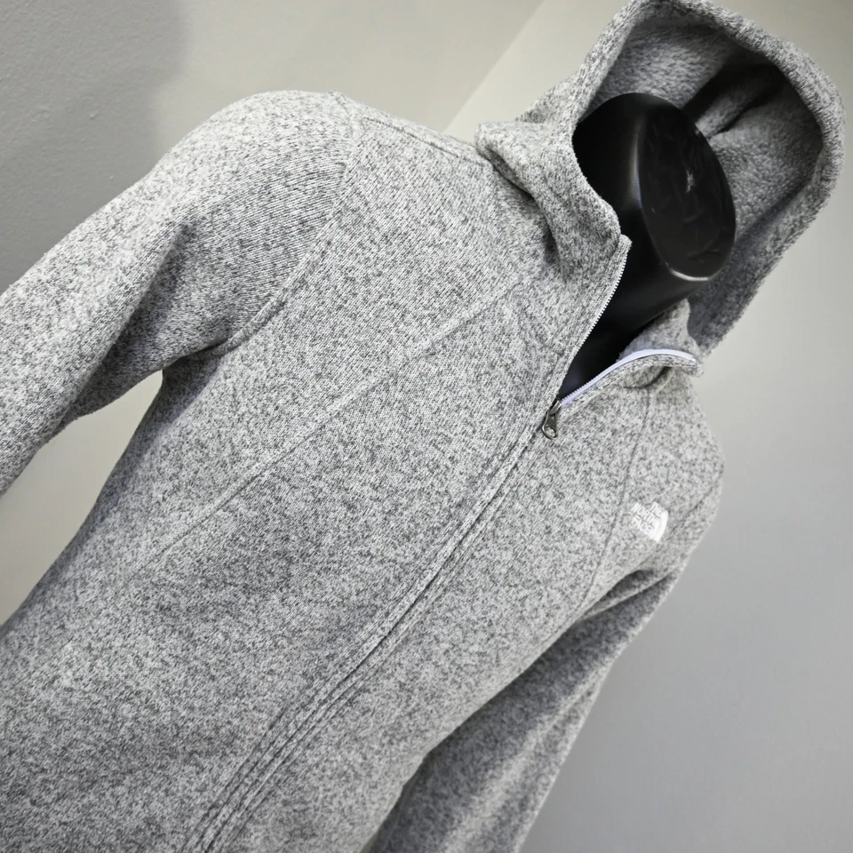 Sudadera con Capucha The North Face Cremallera Completa Gris con Bolsillos Manga Larga Mujer Talla Pequeña Foto 3 de 4