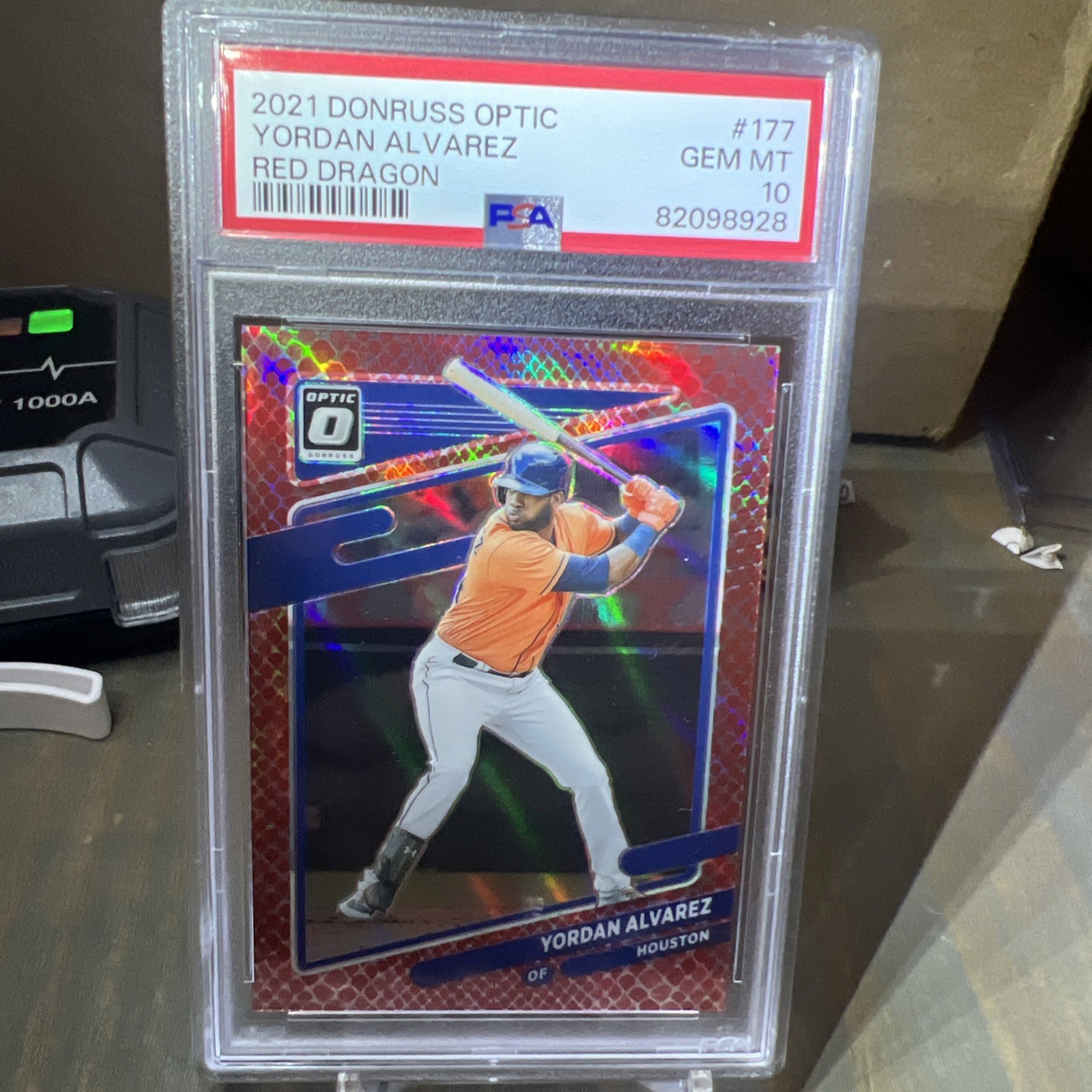 2021 Panini Donruss Optic - Yordan Alvarez Red Dragon Prizm /110 🔥📈 PSA 10