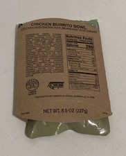 US Military MRE Entree Chicken Burrito Bowl Hunting Camping