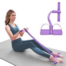 21 Fitness Resistance Bands-8 Tube Pedal Ankle Puller, Foot Pedal Resistance ...