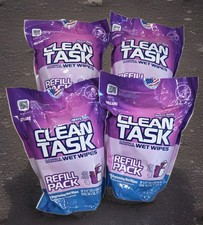 Lot of 4    Clean Task Heavy Duty    Cleaning Wipes Pre Moistened Fiber Refill