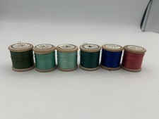 Vintage Cotton Reels & Thread Dewurst's Sylko British Thread Wood x 6