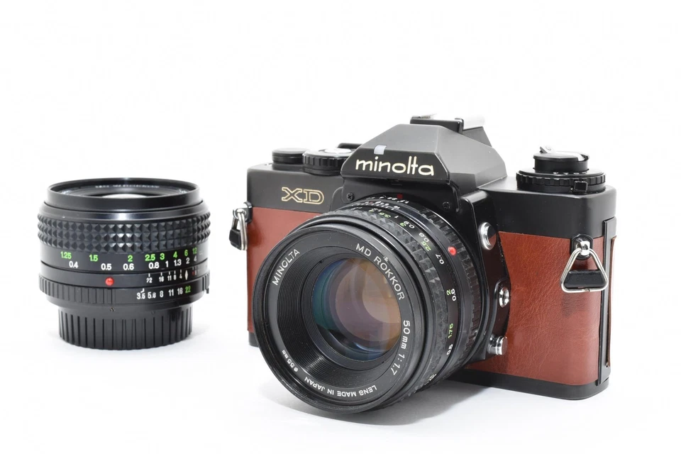 ВСЕ РАБОТАЕТ [N.MINT] Minolta XD черный пленочная камера + MD 50/1.7 и 28/2.8 Японии #614 - Изображение 3 из 4