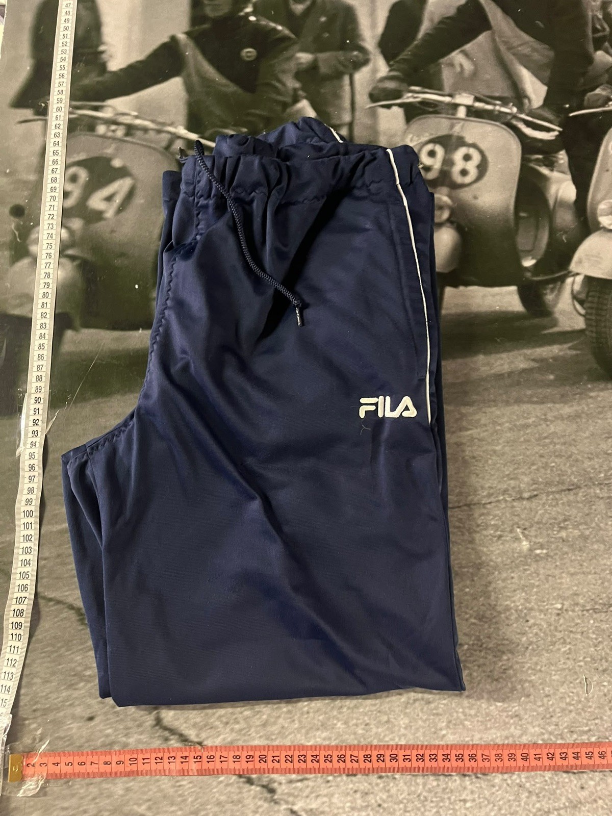 Pantaloni Tuta Fila Donna Taglia M Blu Navy Sport Training Vintage D71