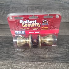 Kwikset Security Polo Polished Brass Keyed Entry Door Knob Lock Lockset