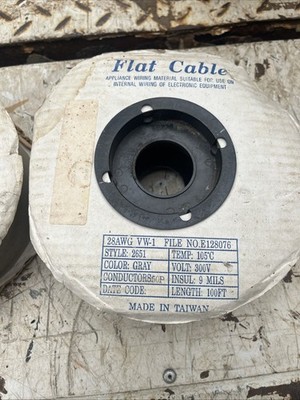 NEW OLD STOCK 100 FOOT Wire Flat Ribbon Cable  28 awg- vw-1 style 2651 300 v 
