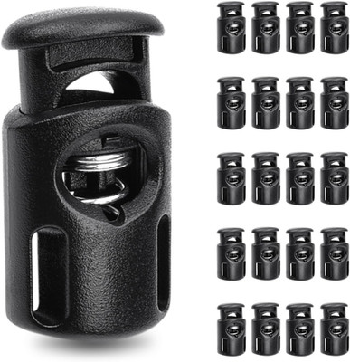 20 PCS Plastic Spring Cord Locks, Paracord Toggle Stopper Clasps for Drawstring