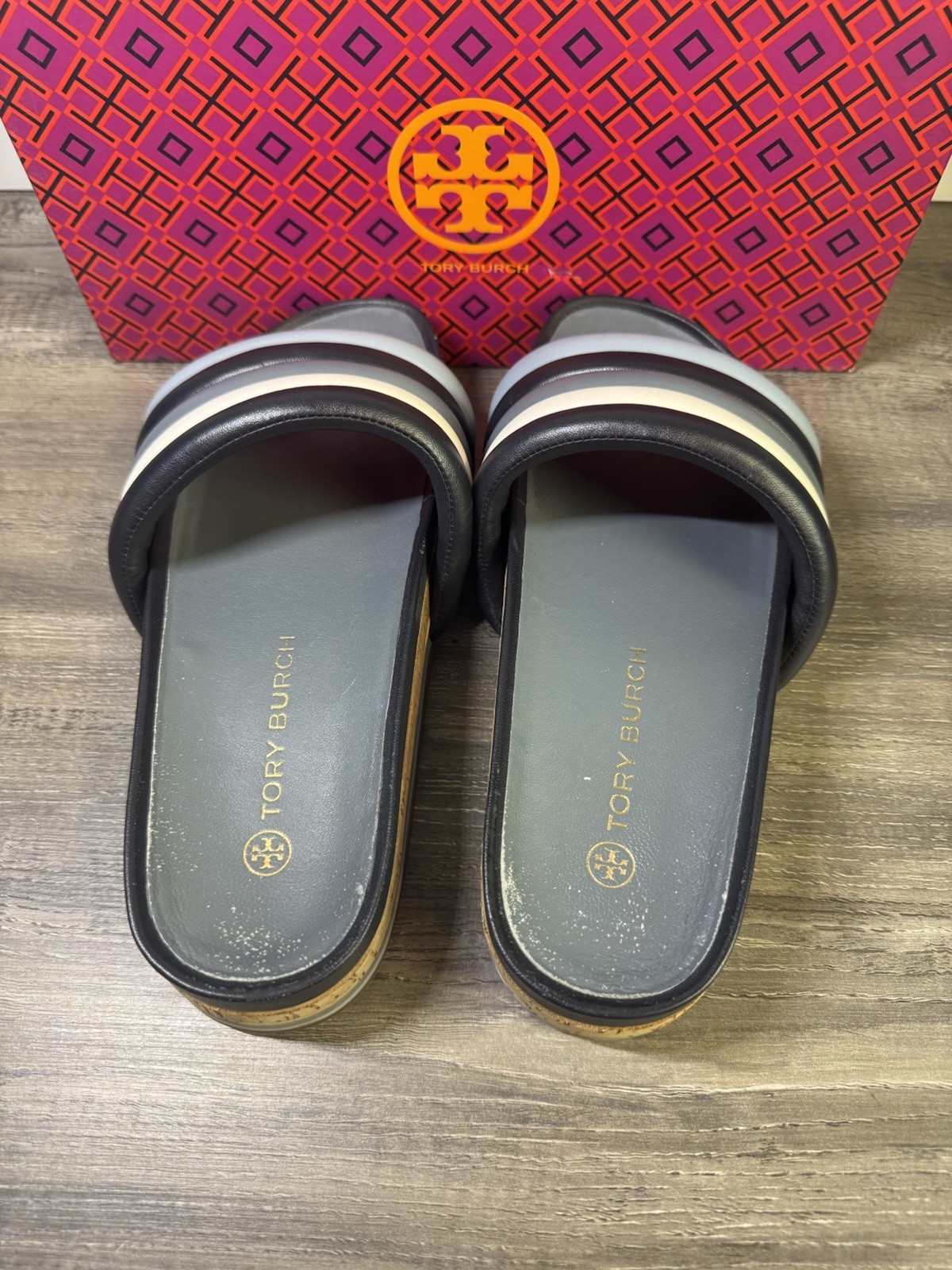 Tory Burch Quilted Napa Leather Platform Slides Size 9 $317 thumbnail 6