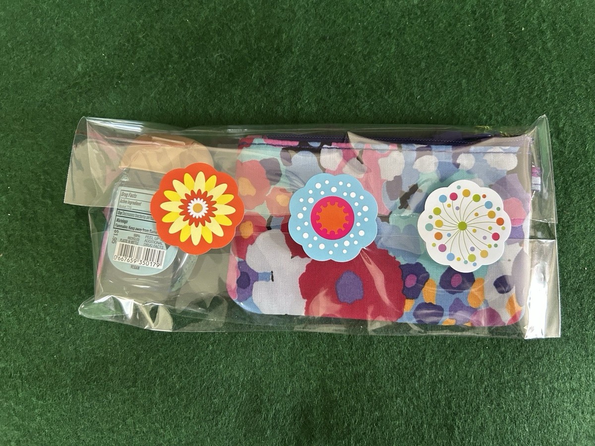 Vera Bradley Zip ID Holder W/ Bath & Body Works Hand Sanitizer