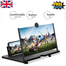 10/12inch Mobile Phone Screen Magnifier 3D HD Video Amplifier Stand New Model UK