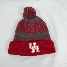 Houston Cougars NCAA Winter Cuffed Pom Knit Skull Cap Red / Gray OSFM