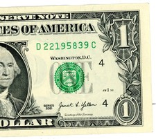 Currency - FEBRUARY 2 1958 BIRTHDAY NOTE - $1 Bill D 22195839 C