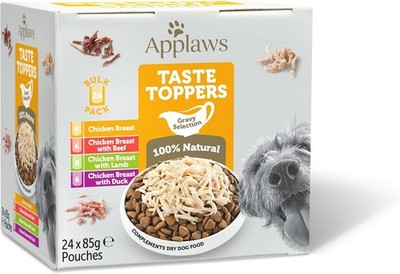 Applaws Taste Toppers natürliches nasses Hundefutter Beutel Huhn Fleisch Soße Auswahl UK