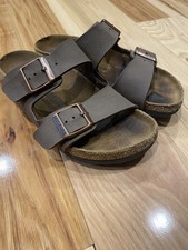 Birkenstock Arizona Dark Brown Birko-Flor Size 35 Cork Sandals Slides leather