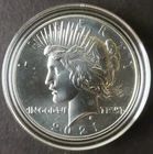 2021 Uncirculated $1 Peace Silver Dollar in a Capsule