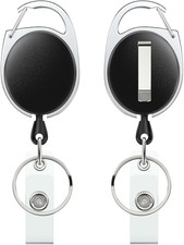 2 Pack Retractable Badge Reel for Badge Holder Heavy Duty Retractable Keychain S