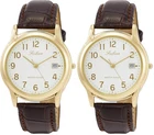 Citizen Q&Q Men's Analog Watch, Waterproof, Date Display, Leather Strap, D010-10