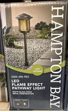HAMPTON BAY Low Volt 2.4 Lumen LED Path Light  Flicker Flame Effect Matte Black