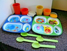 Tupperware  More  Kids Tumblers, Snack Cups, Divided Plates  Spoons