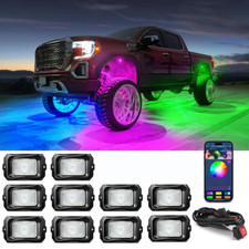 MICTUNING RGB LED Rock Lights 10 Pods Underbody Chasing Off Road Car Truck Light