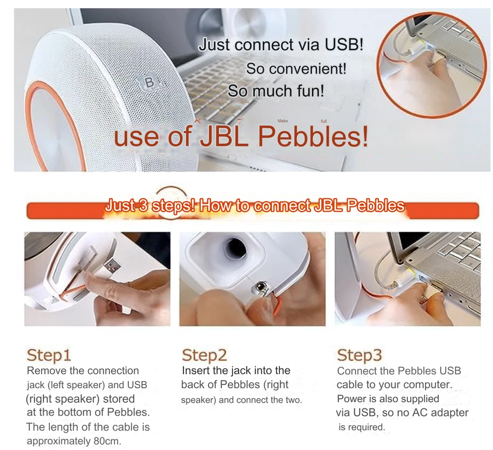 JBL Pebbles Bass Powered Speaker with USB/DAC JBLPEBBLESBLKJN - Image 2 of 4