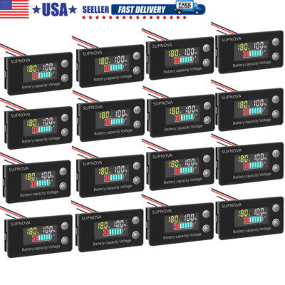 DC 8V-100V Battery Capacity Indicator Voltmeter Voltage Meter Monitor Gauge