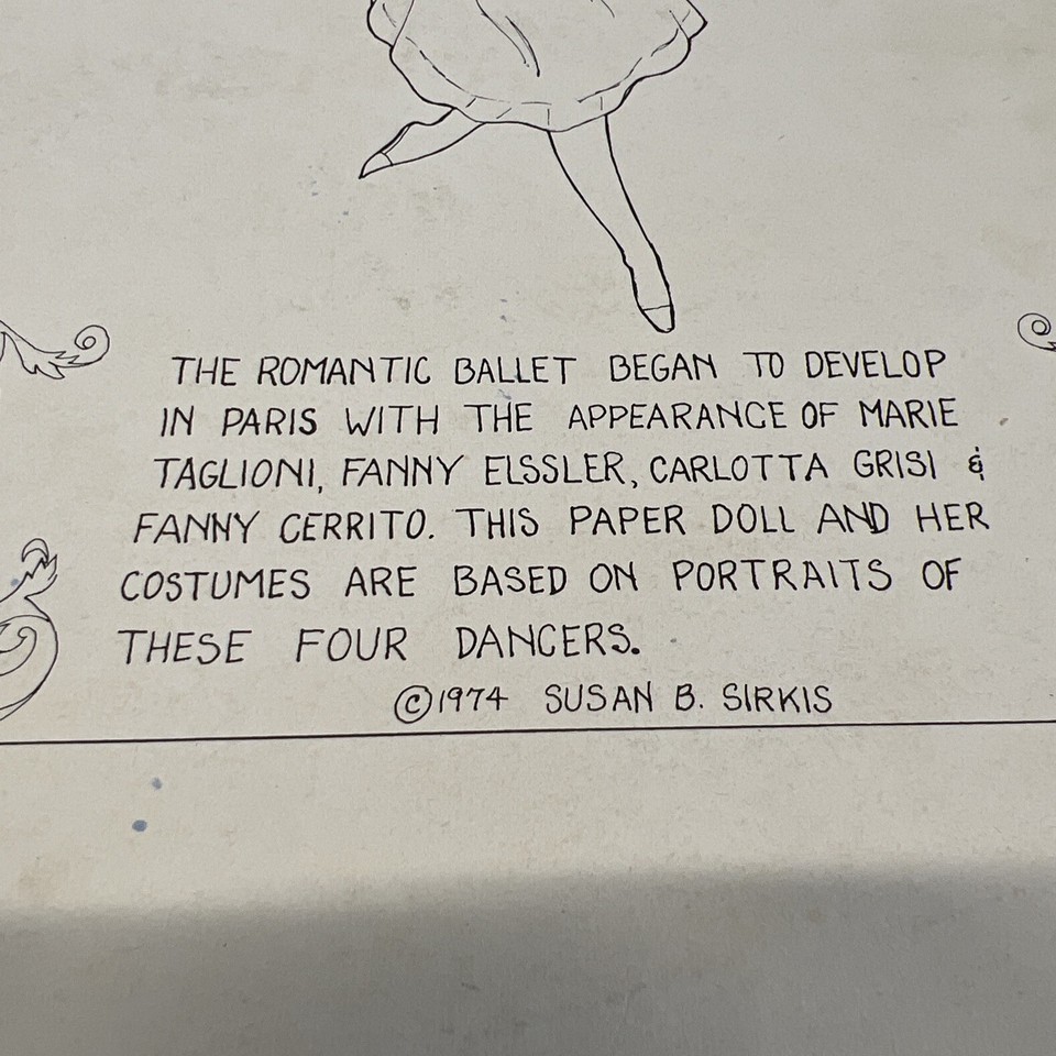 Rare Susan B Sirkis Ballet Costumes 18301840 Paper Doll Costumes eBay