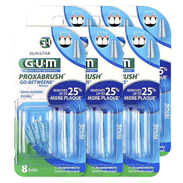 6 Pack GUM Proxabrush Go Betweens Interdental Brush Refills Wide 8 Count eBay