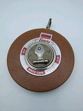 Vintage Evans 50 Foot Steel White Tape Measure Surveyor Made in USA