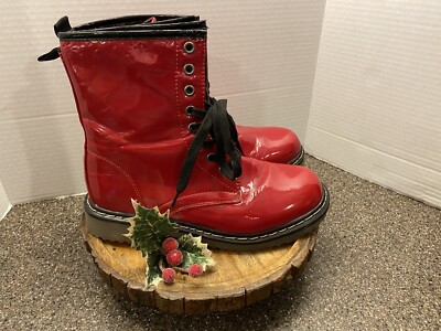 Bamboo Women's Red Gloss Work Boots 
