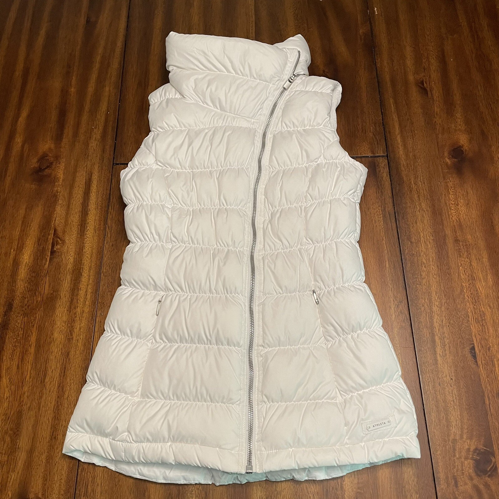 Athleta Womens White Quilted Vest SZ XXS Lightweight Goose Down eBay