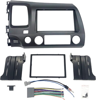 Double Din Install Dash Kit with Wiring Harness Antenna Adapter Fits 06-11 Civic