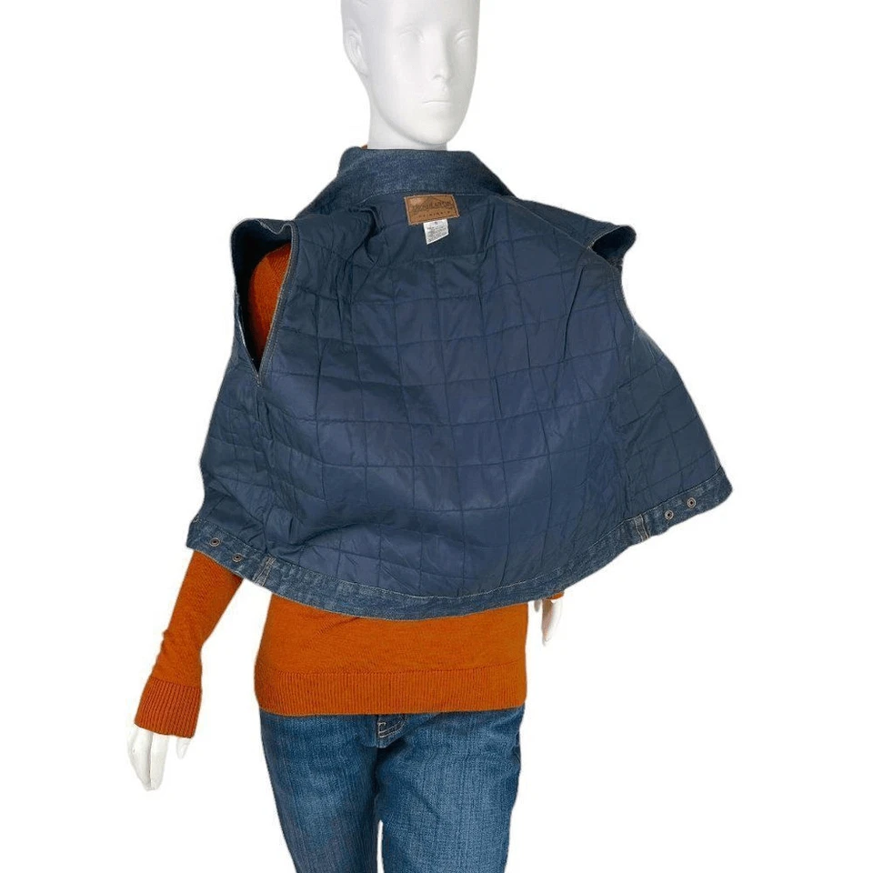 Vintage Pendleton Originals Women's Denim Wool Panel Vest Quilted Lining Size S - Image 3 of 4