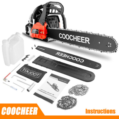62CC GAS Chainsaw GASOLINE Powered Chain Saw Engine Cutting+ 2 CYCLE 20'' Bar ^.^