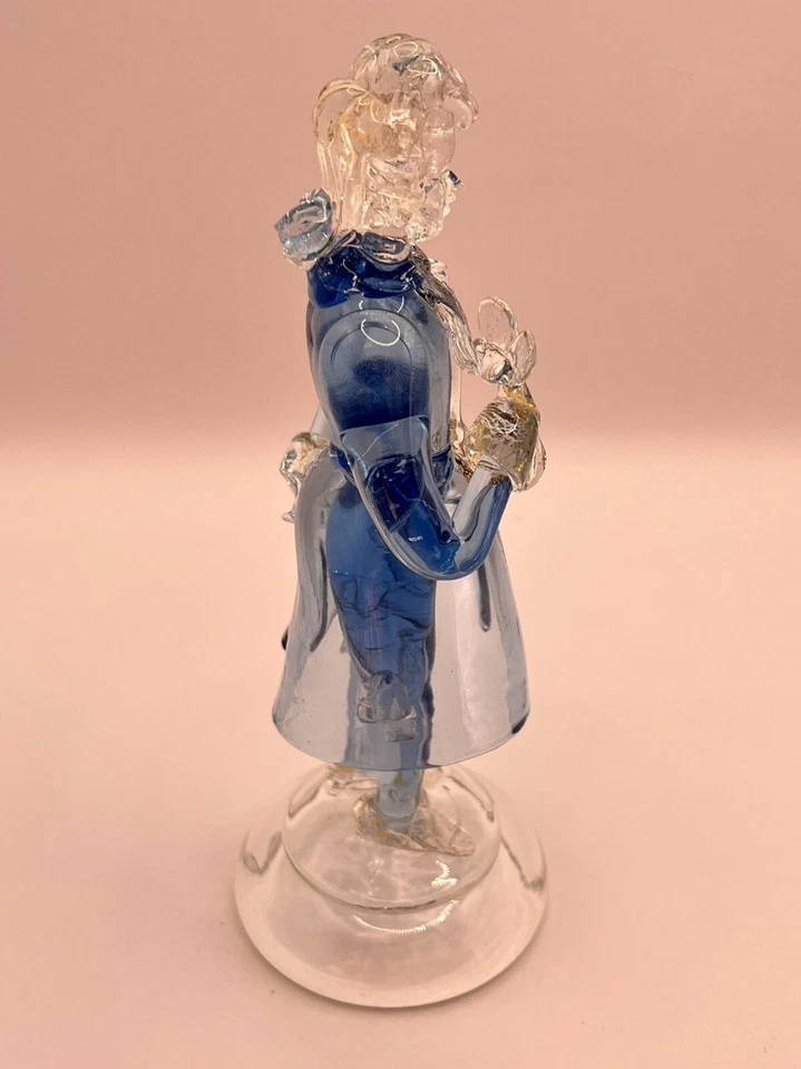 Estatuillas de cristal de Murano caballero dorado en vestido de época de disf... - Imagen 4 de 4