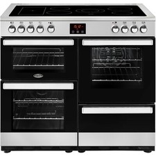 belling fse60do stainless steel ceramic electric cooker double oven 60cm