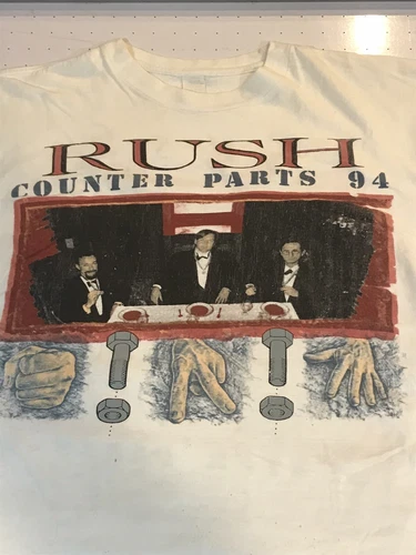 Rare Vintage Rush Shirt Mens XL White Counterparts Tour 1990s vintage concert t-shirt, vintage, size XL, single stitch, B+ condition
