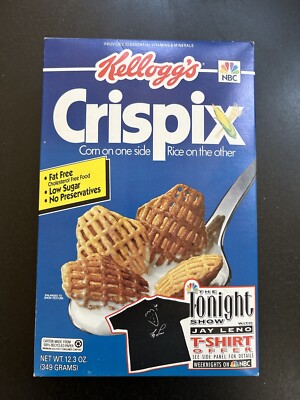 Vintage JAY LENO THE TONIGHT SHOW CRISPIX- Unopened Full CEREAL Box KELLOGG'S