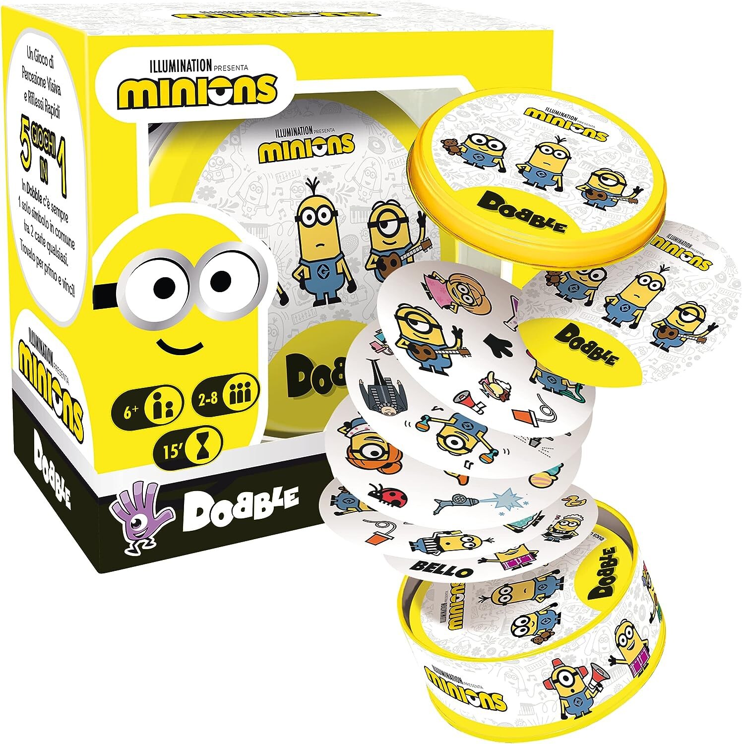 DOBBLE Edizione MINIONS MINION Cattivissimo Me GIOCO CARTE ITALIANO Amsodee