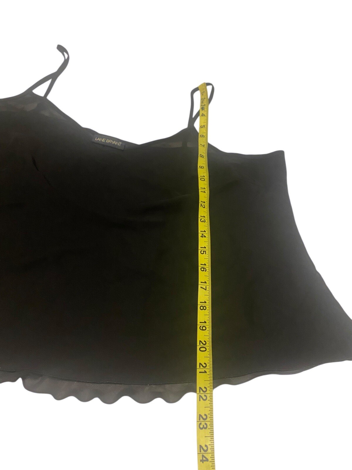 Lane Bryant Black Sheer Top Cami Women’s 14/16 adjustable Spaghetti straps Goth