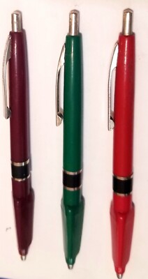 Vintage 3 Conley Ballpoint Pen Triangle Shape Red, Green, Burgandy | eBay