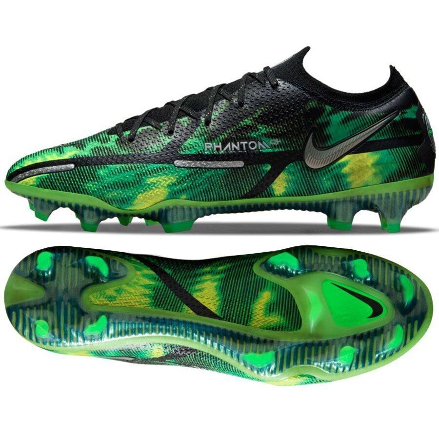 Nike Phantom GT2 Elite SW FG Green Black Low Top Soccer Nike Phantom GT2 Elite SW FG Green Black Low Top Soccer