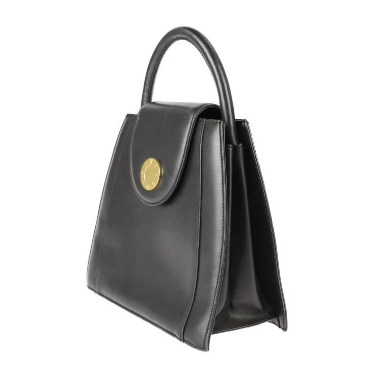 GIVENCHY Handbag bag Circle logo vintage leather black eBay
