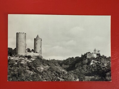 (1088) Postcard, Volksbad Bad Kösen, Saaleck Castle and Rudelsburg