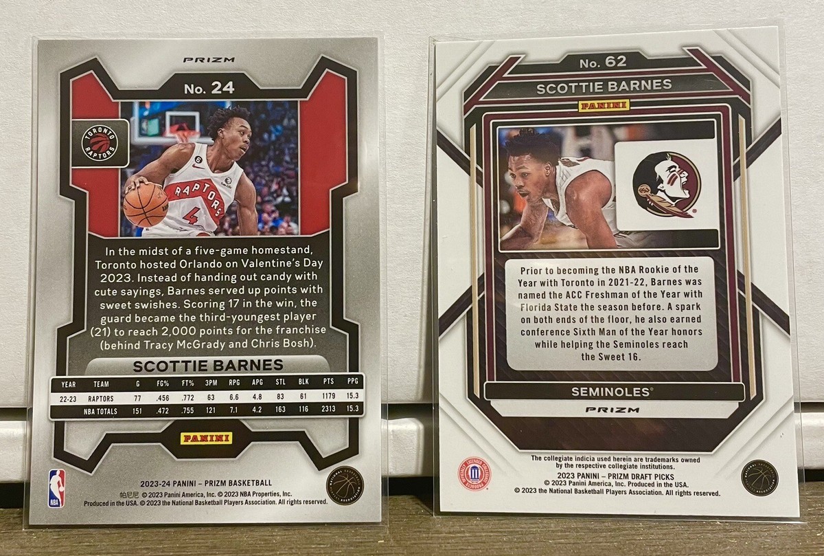 その他 Scottie Barnes prizm silver RC SCOTTIE BARNES 2023-24 Panini Prizm #24 Silver Prizm SP