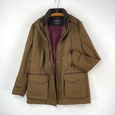 Purdey Technical Tweed Field Coat Womens 16 Brown Check Wool Shooting Jacket
