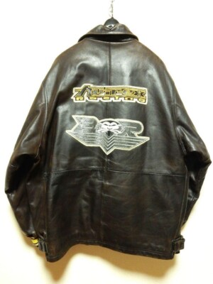 Rare Color! AVIREX Leather Bomber Jacket, 90s Vintage, Used